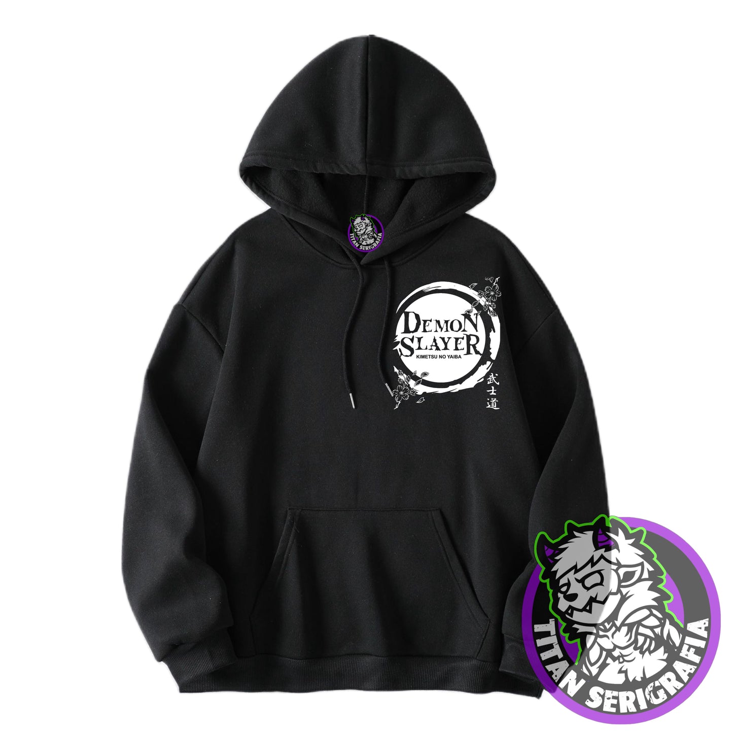 Poleron negro hoodie y polo de Zenitsu Agatsuma/Demon Slayer-Kimetsu no yaiba