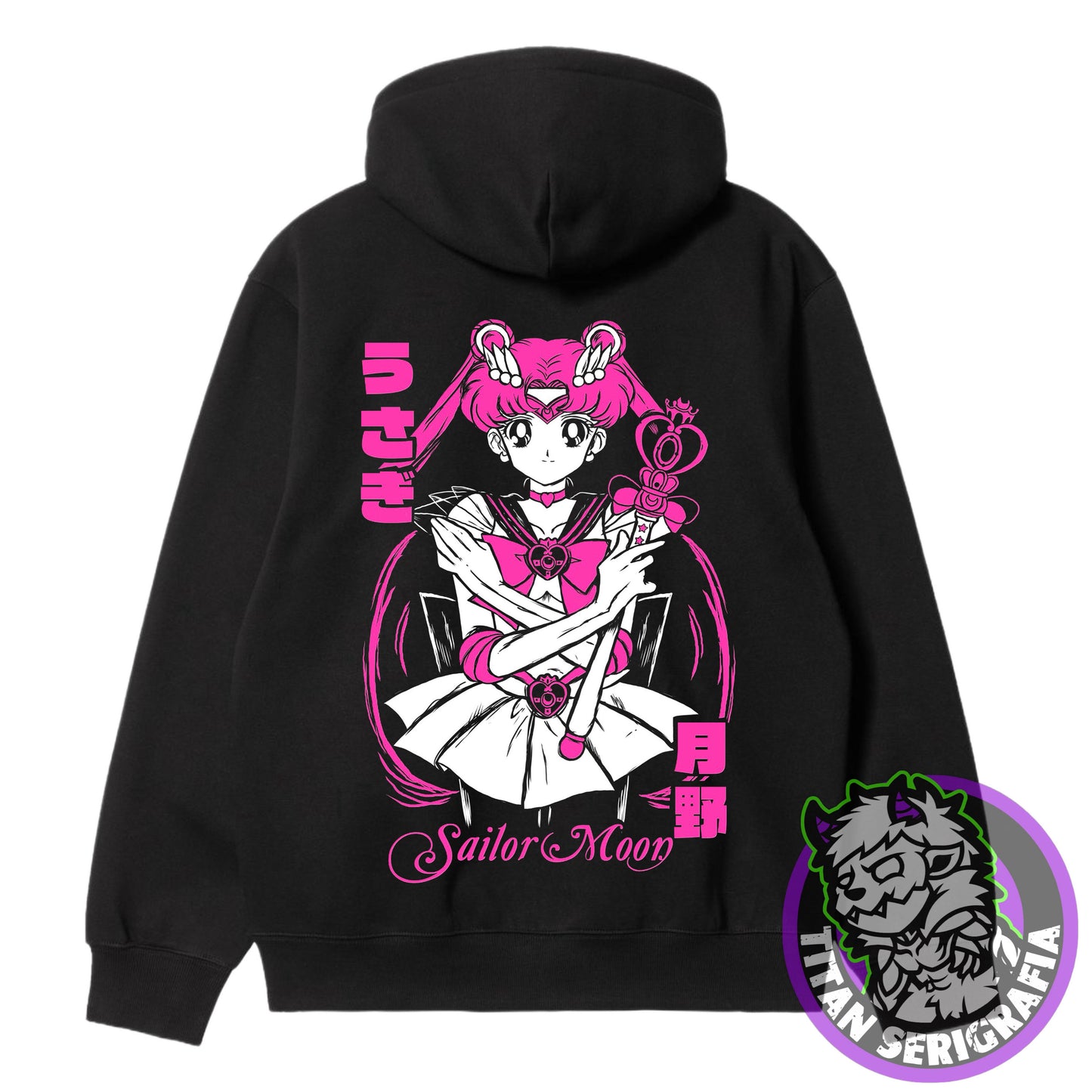 Poleron hoodie y polo negro Serena/Sailor Moon