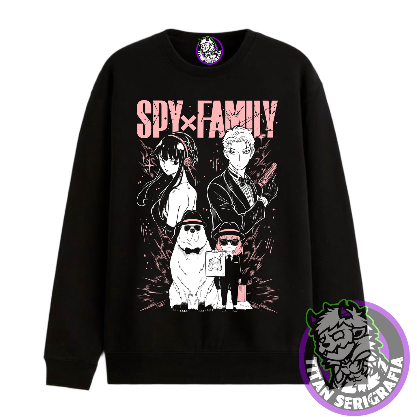 Poleron hoodie y polo negro Familia Forger/Spy x Family