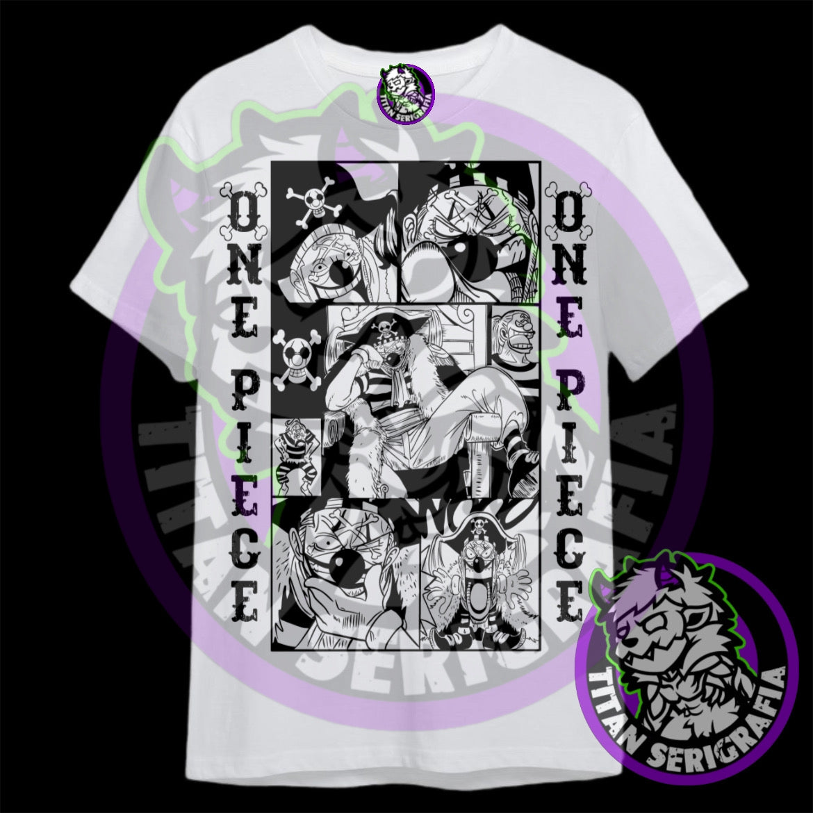 Polera blanca Buggy-The Clown/One Piece