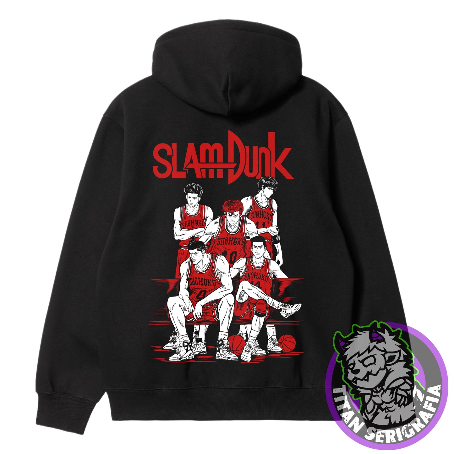 Poleron Hoodie y polo negro Slamdunk equipo