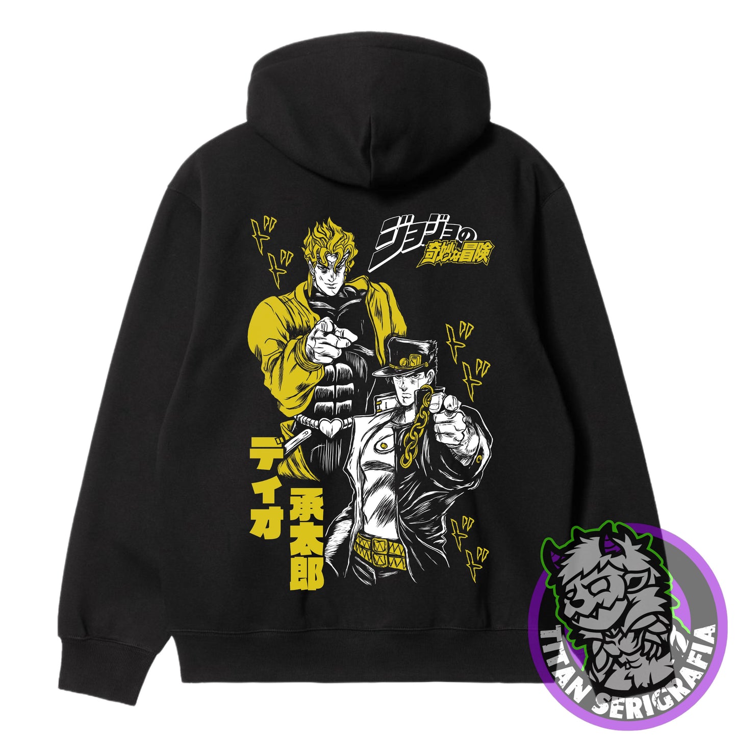 Poleron Hoodie y polo negro Dio y Jotaro/Jojo’s Bizarre Adventure