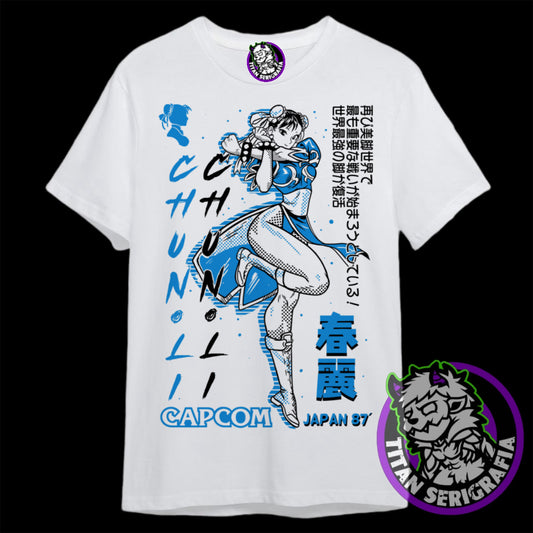 Polera blanca Chun-Li/Street Fighter/Games