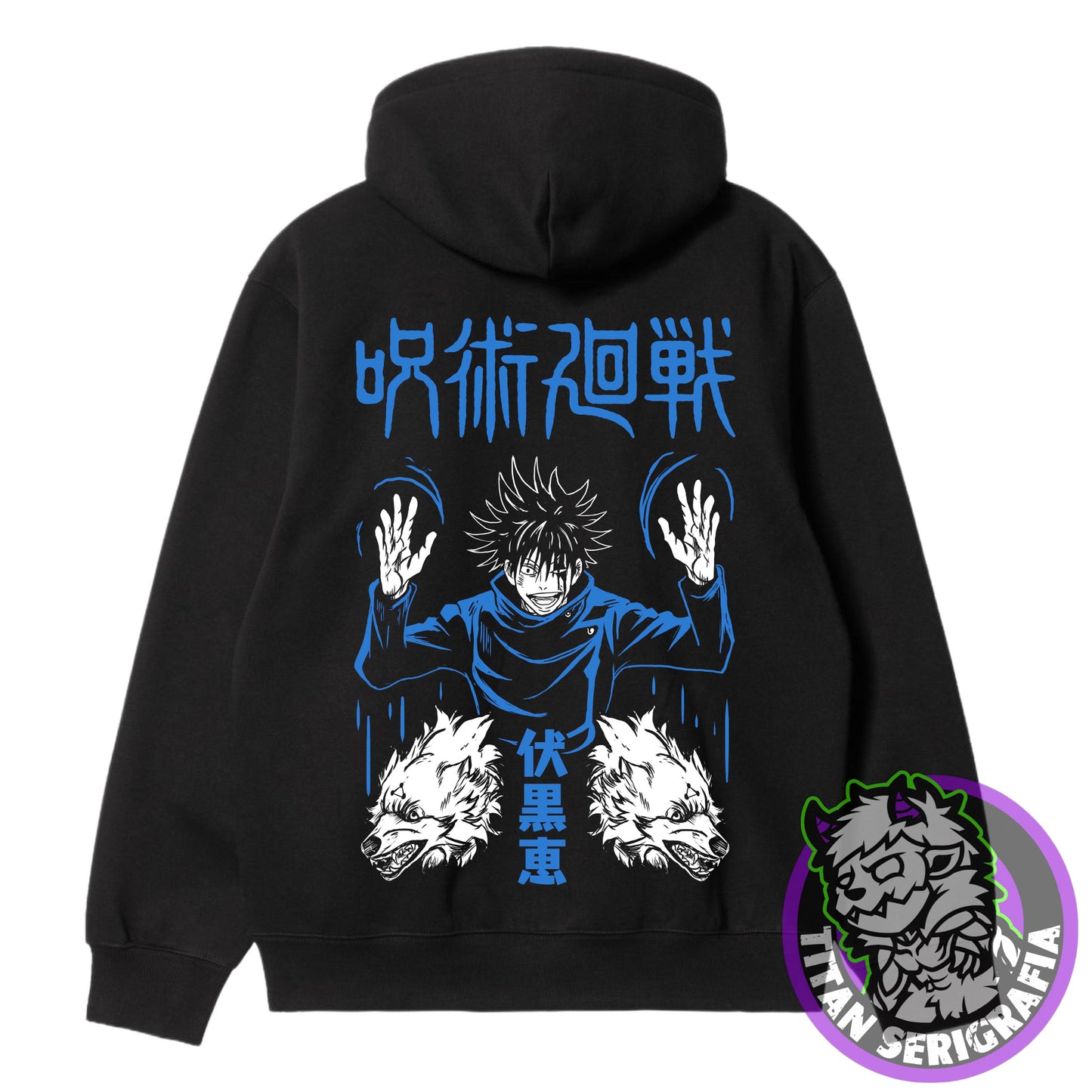 Poleron polo y Hoodie negro Megumi Fushiguro/Jujutsu Kaisen