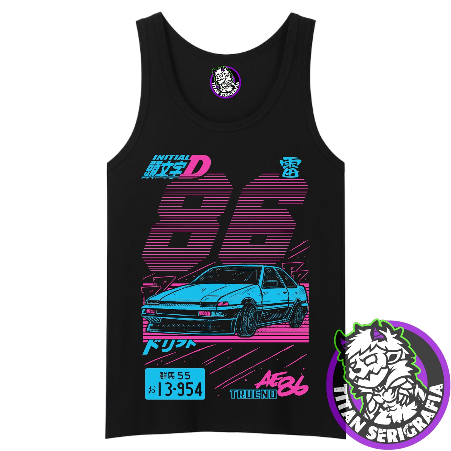 Polera negra Trueno/Initial D