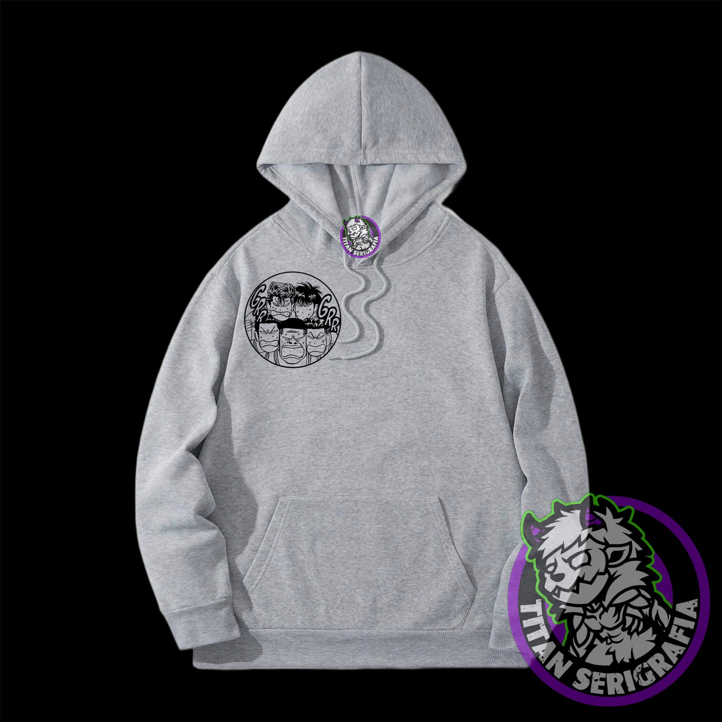 Poleron hoodie gris, rosa y arena Slamdunk/Shohoku High