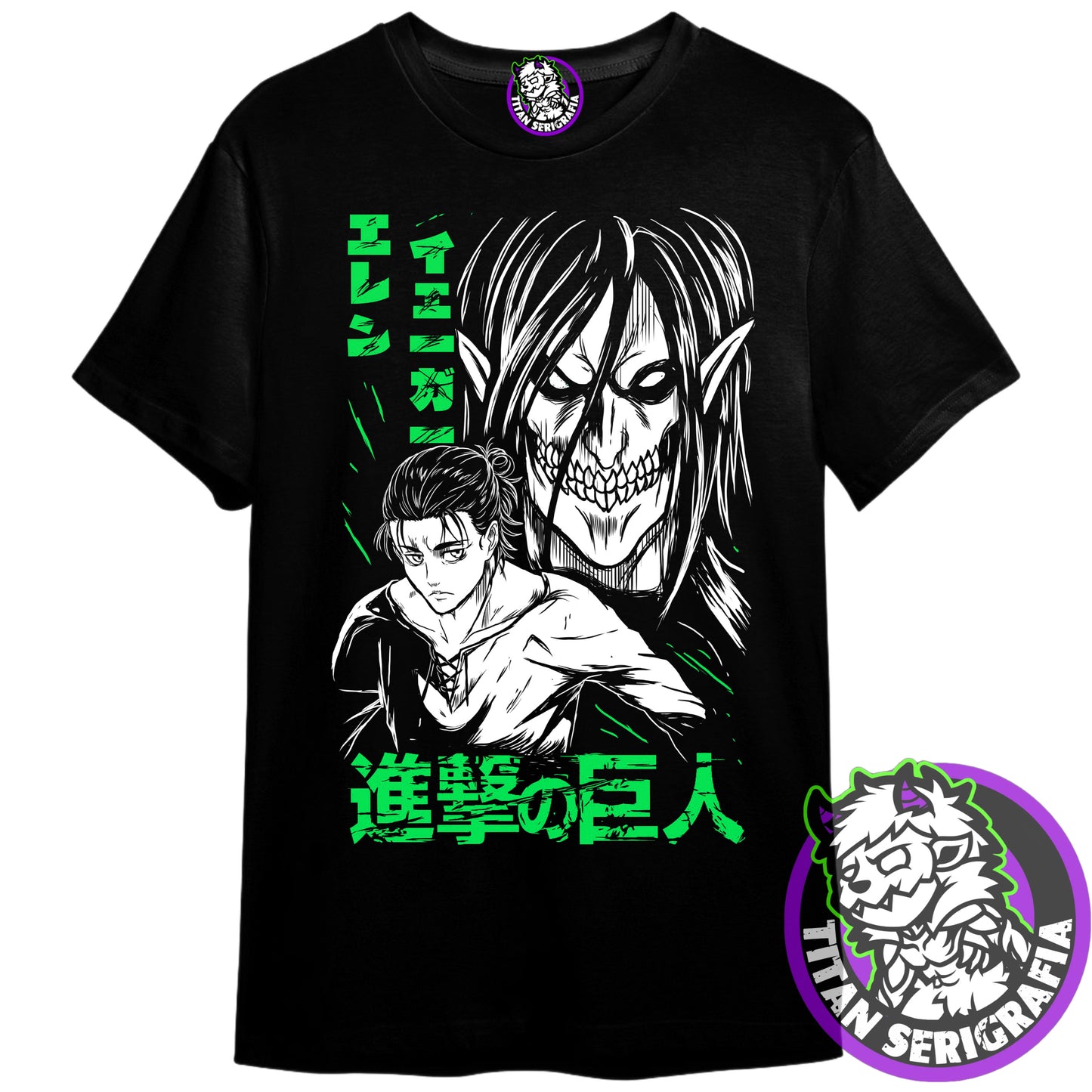 Polera negra Eren Jaeger/Attack on Titan-Shingeki no Kyojin