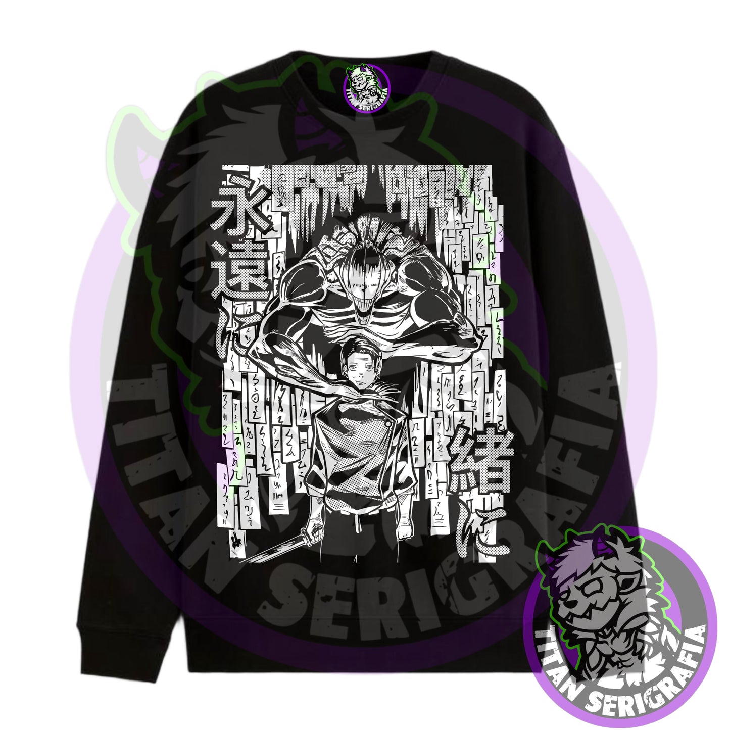Poleron hoodie y polo negro Yuta Okkotsu/Jujutsu Kaisen