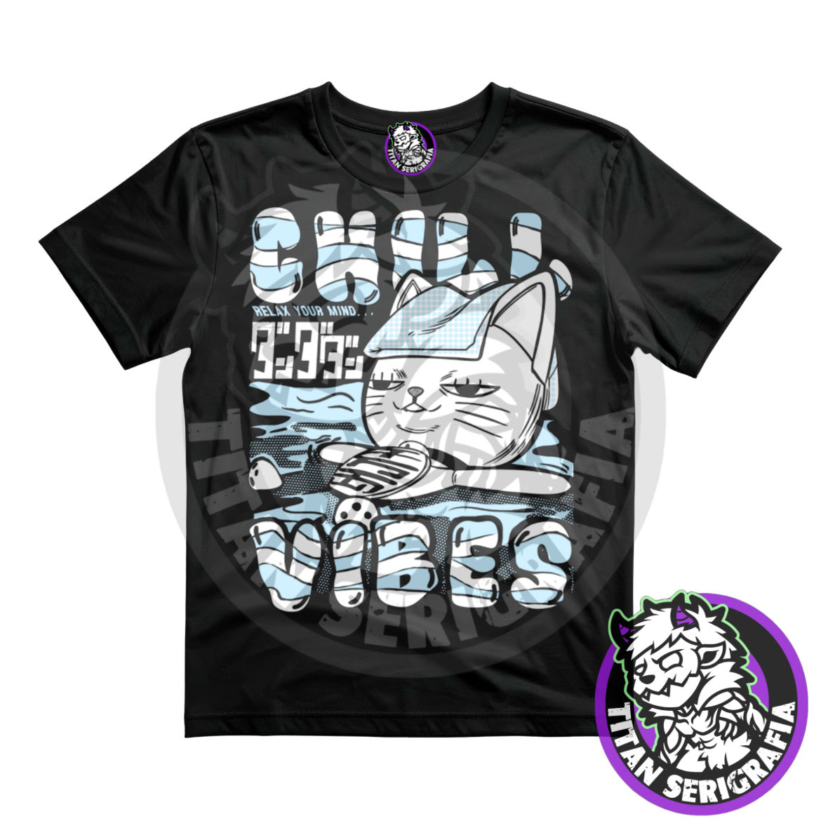 Polera negra Turboabuela ChillVibes/DanDaDan