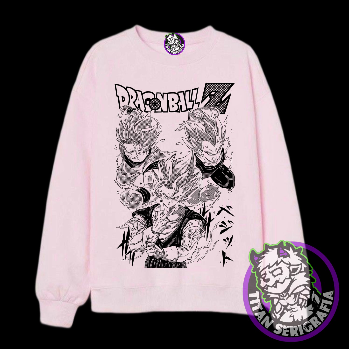 Poleron polo gris y rosa Vegetto/Dragon Ball Z