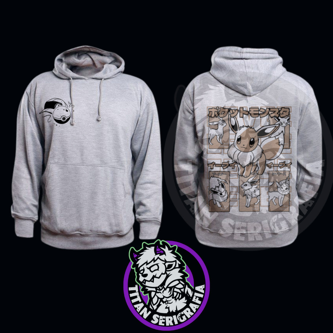 Hoodie arena, gris y rosa Eevee/Pokemon