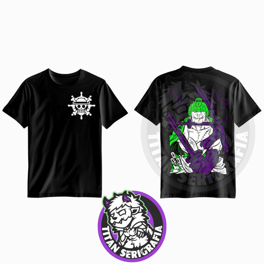 Polera doble estampado Zoro/One Piece