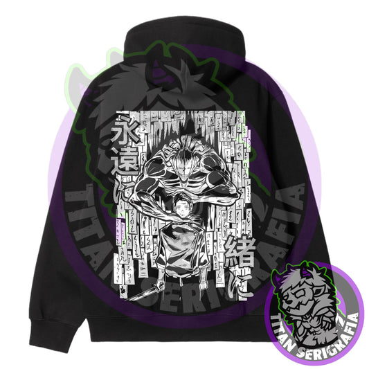 Poleron hoodie y polo negro Yuta Okkotsu/Jujutsu Kaisen