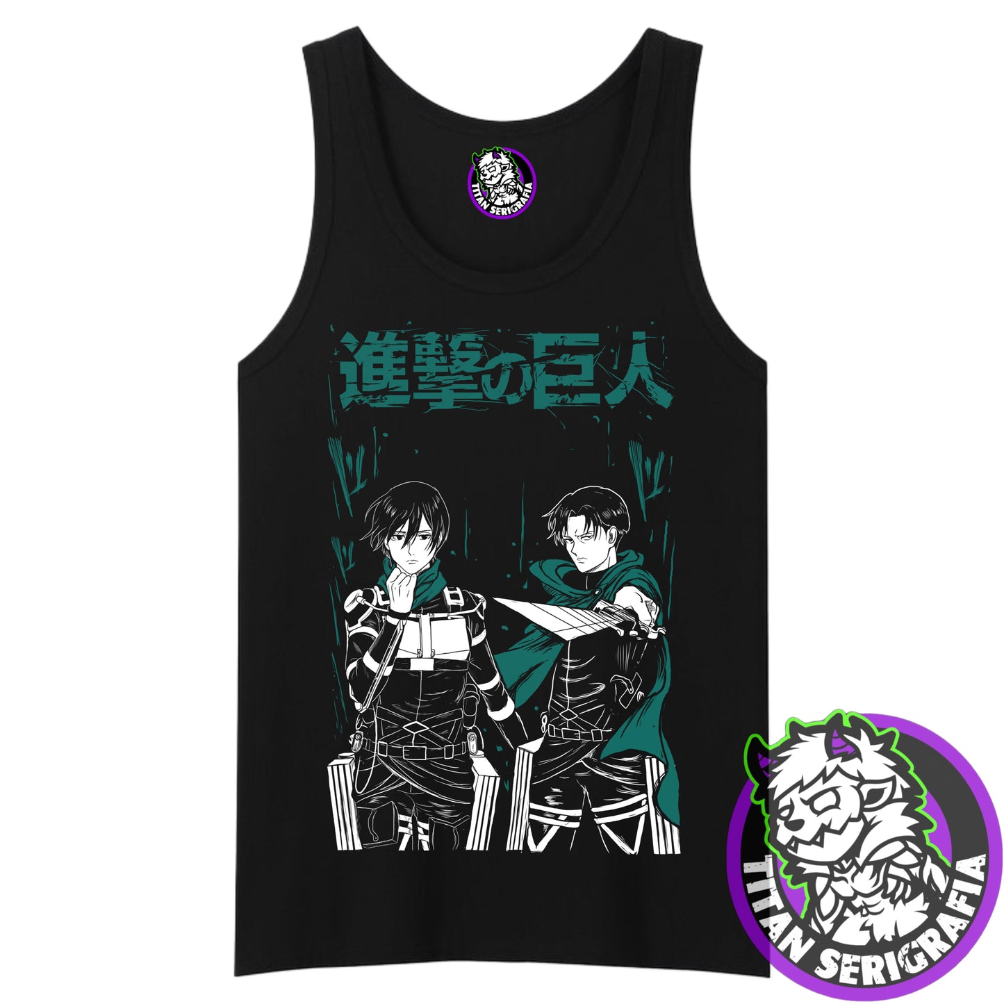 Polera negra Mikasa y Levi Ackerman/Attack on Titan