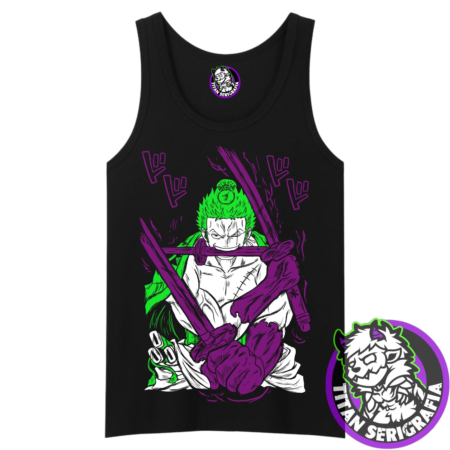 Polera negra One Piece/Roronoa Zoro