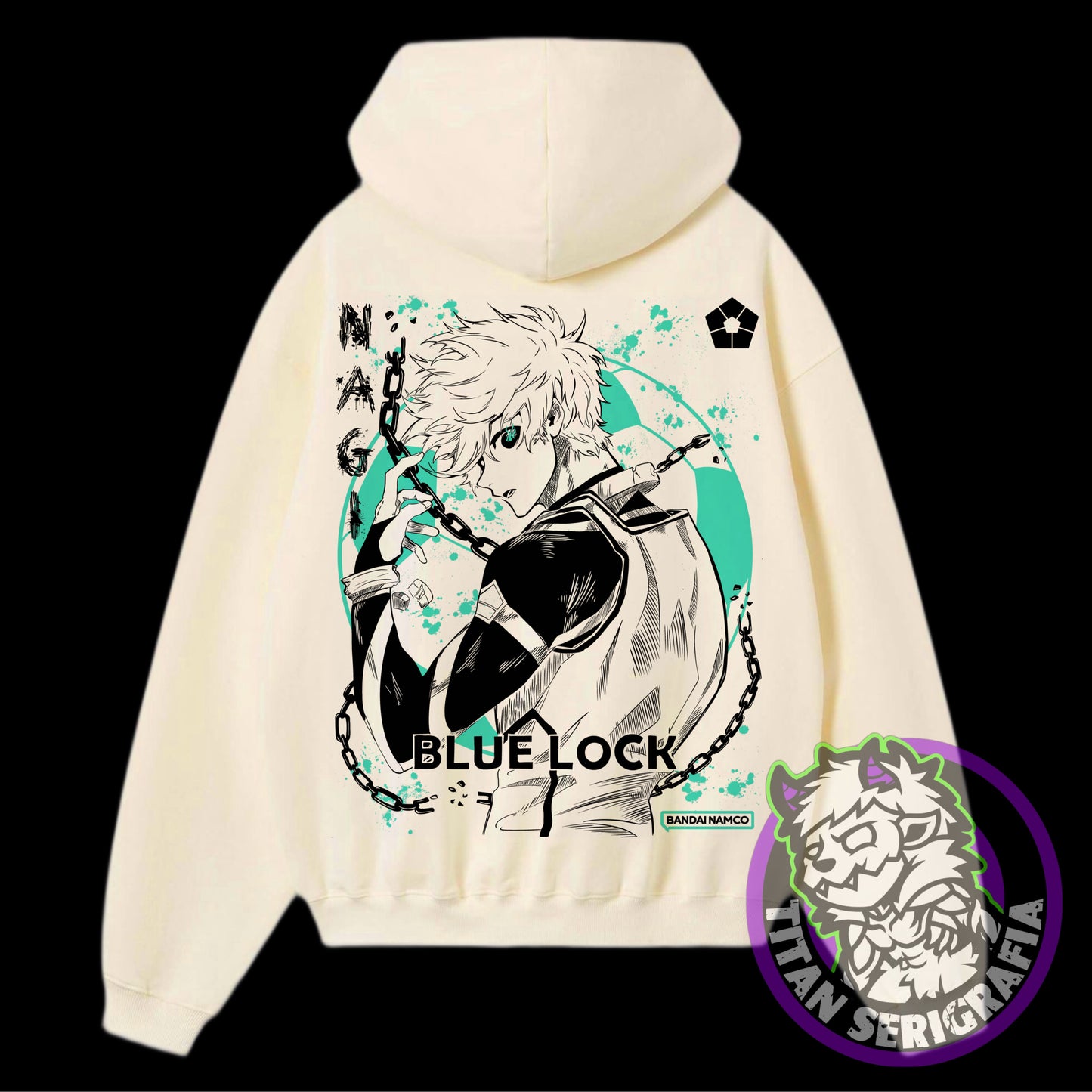 Hoodie arena, rosa y gris Seishiro Nagi/Blue Lock