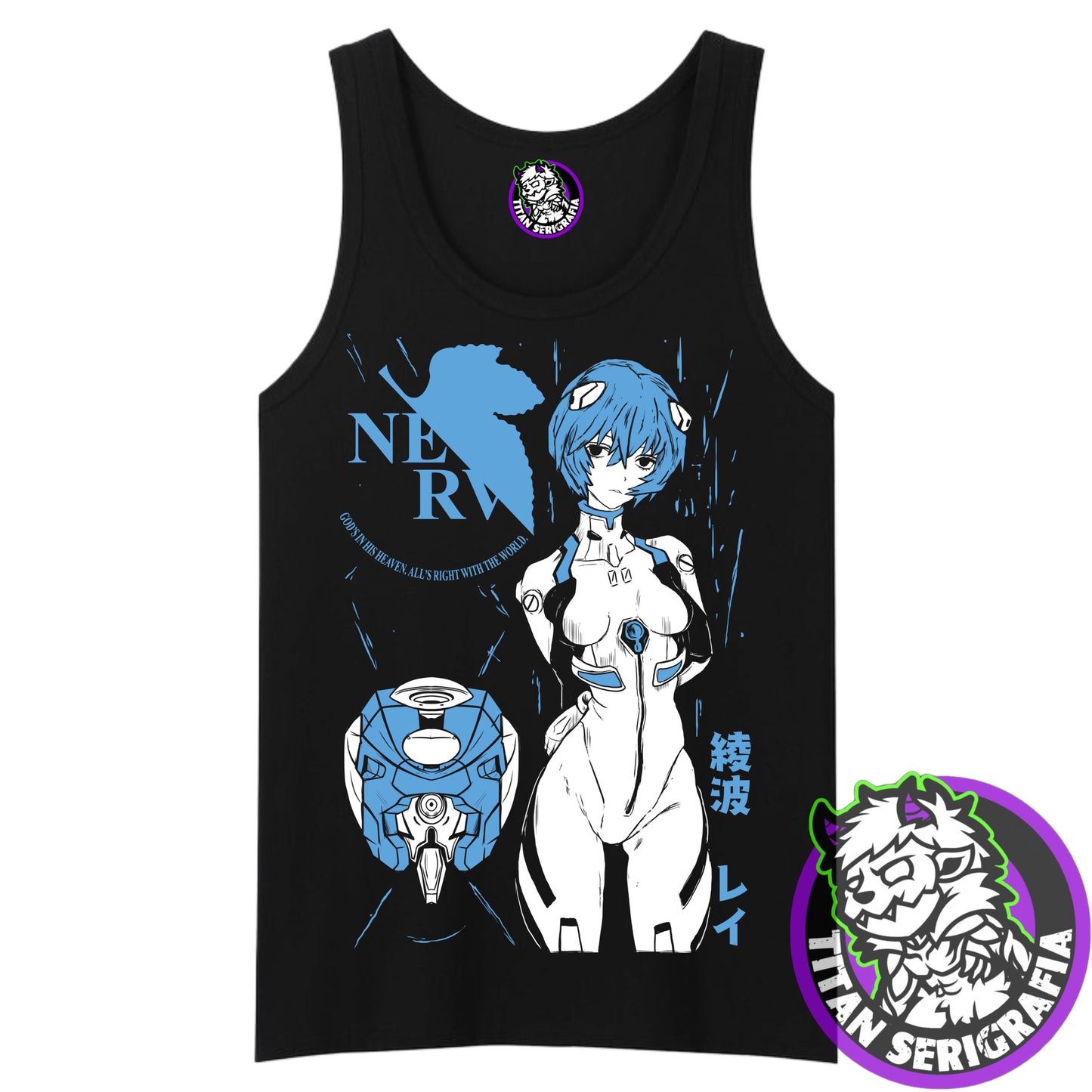 Polera negra Rei Ayanami/Evangelion