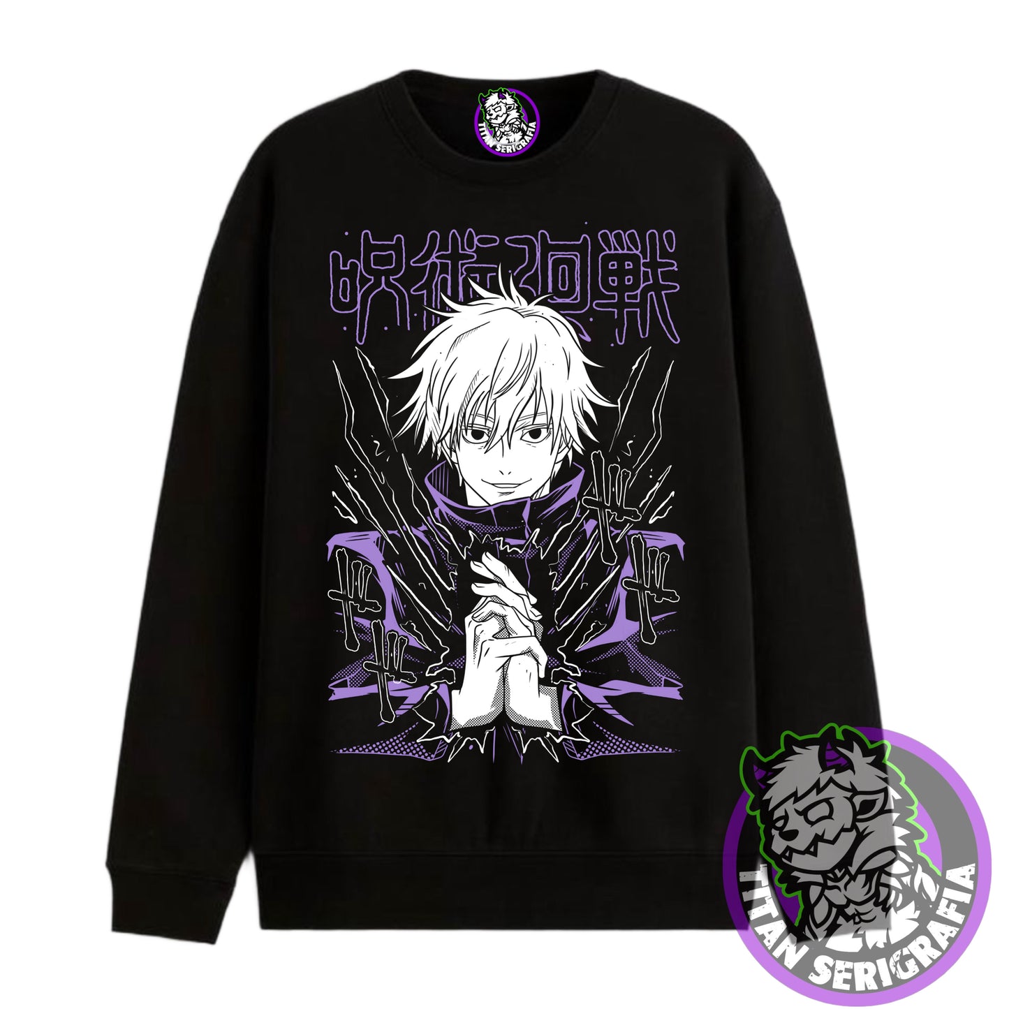 Poleron polo y Hoodie negro Satoru Gojo 2/Jujutsu Kaisen