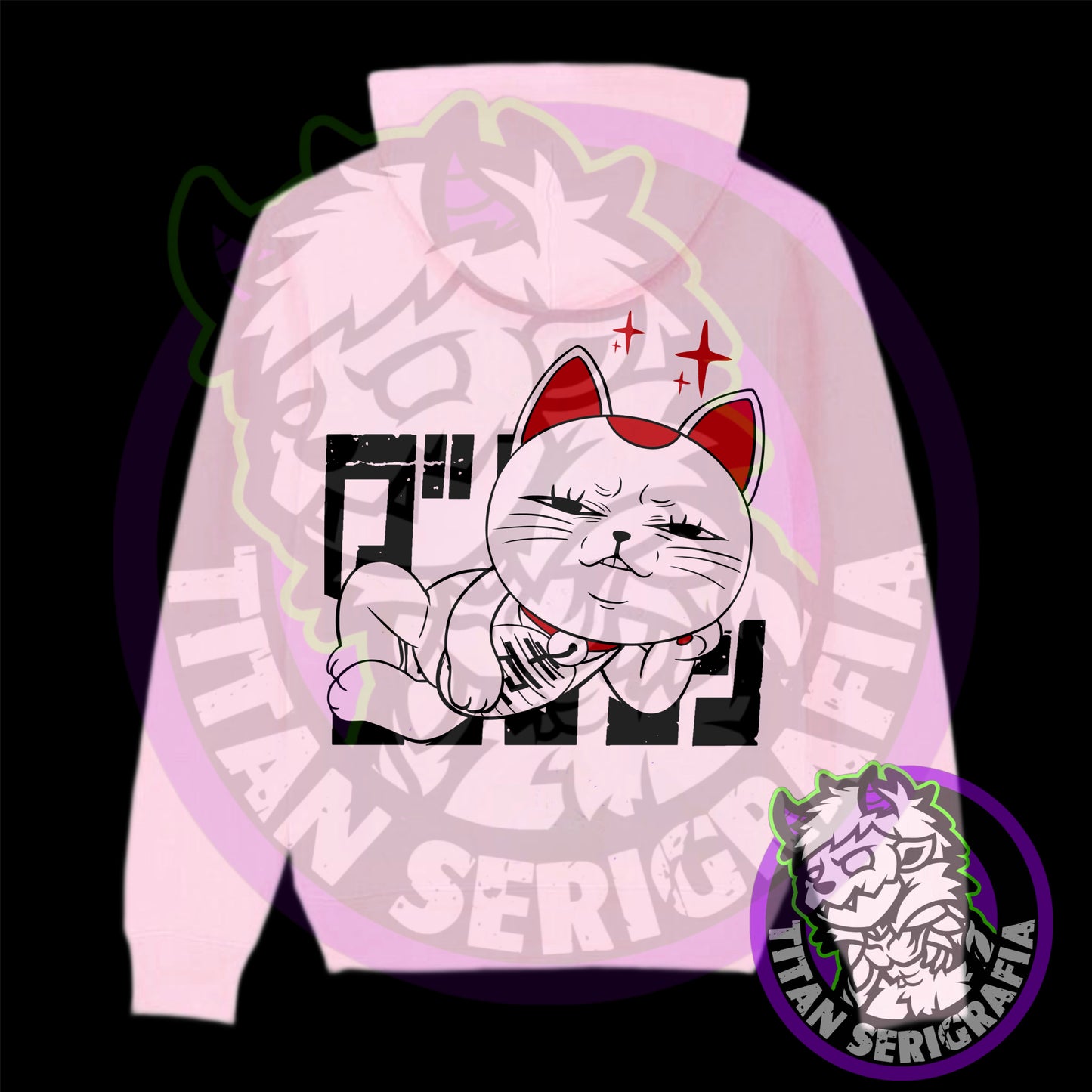 Poleron hoodie arena, gris y rosa Turbo abuela/Dandadan