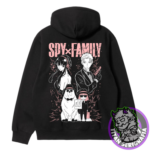 Poleron hoodie y polo negro Familia Forger/Spy x Family