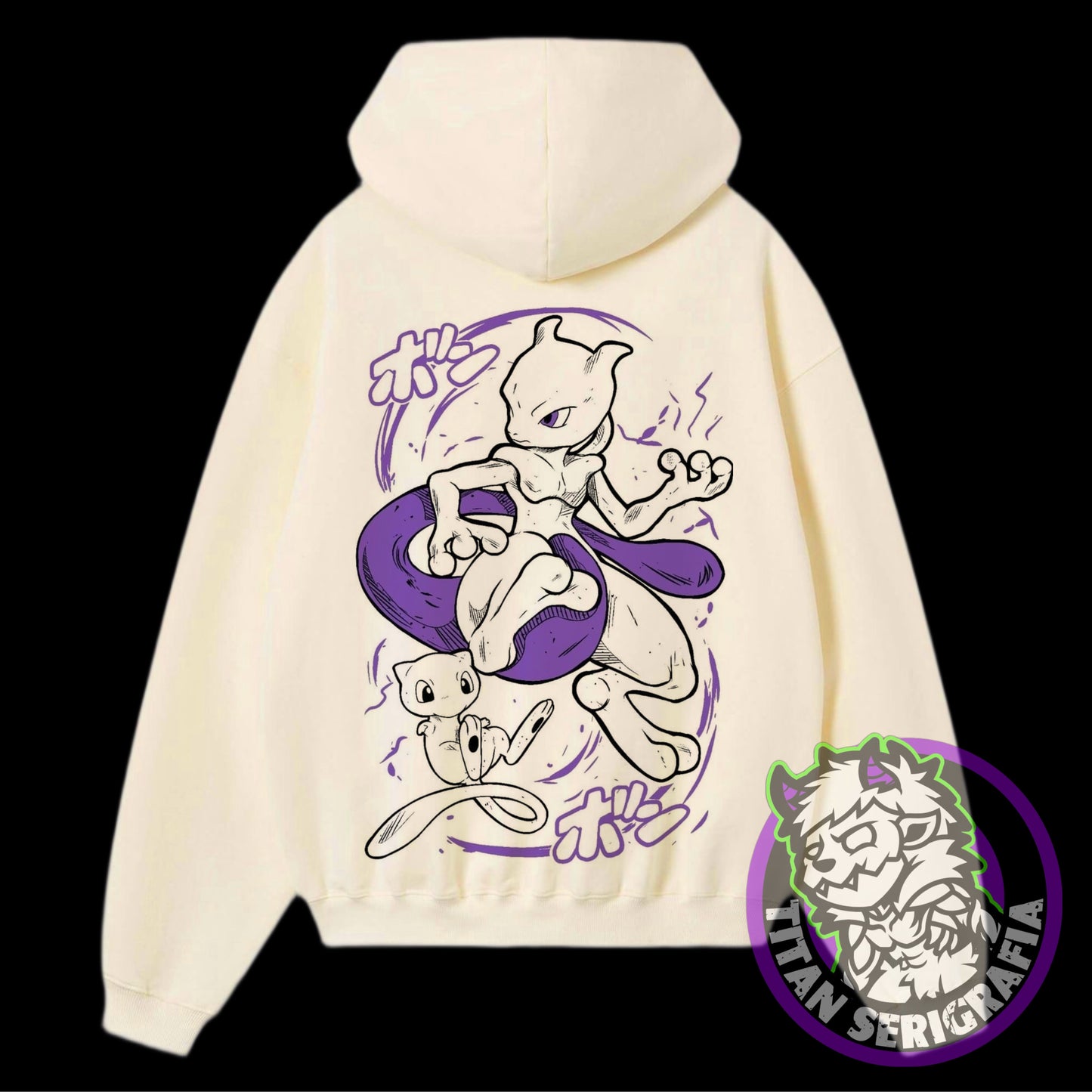 Poleron hoodie arena Mewtwo-Mew/Pokemon