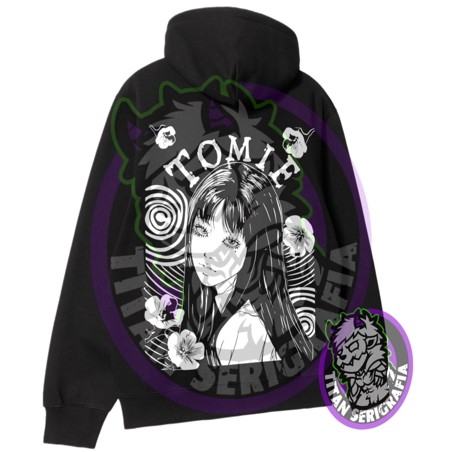 Poleron polo y hoodie negro Tomie-Junji Ito