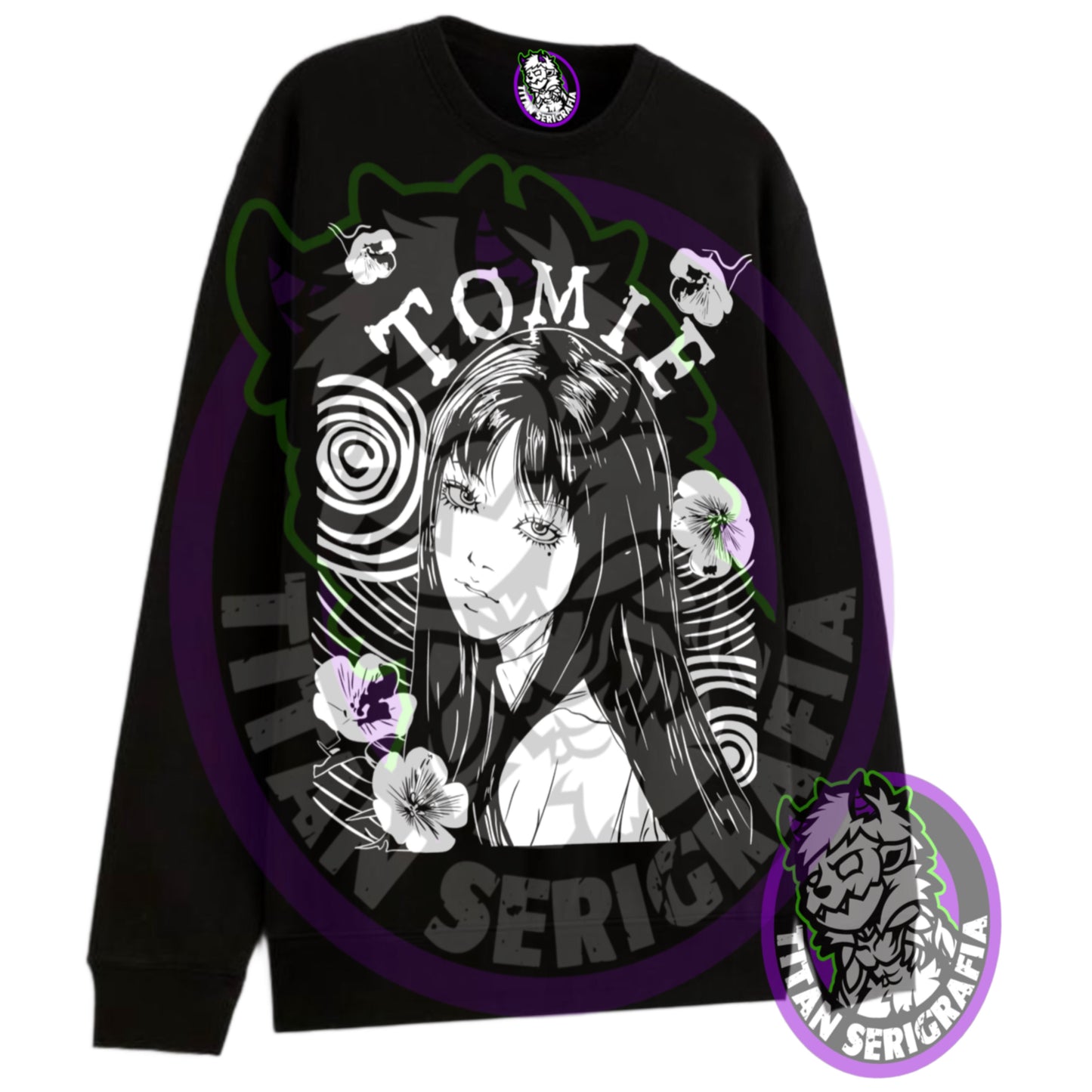 Poleron polo y hoodie negro Tomie-Junji Ito