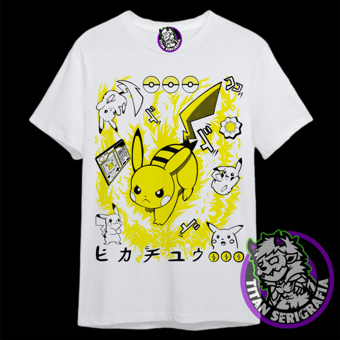 Polera blanca Pikachu/Pokemon