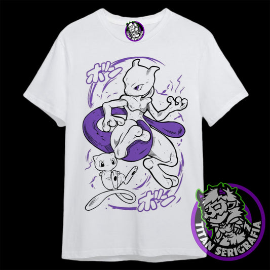 Polera blanca Mewtwo-Mew/Pokemon