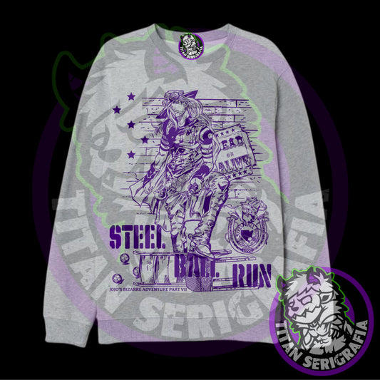 Poleron polo gris y rosa Gyro Zeppeli/Jojo’s Bizarre Adventure