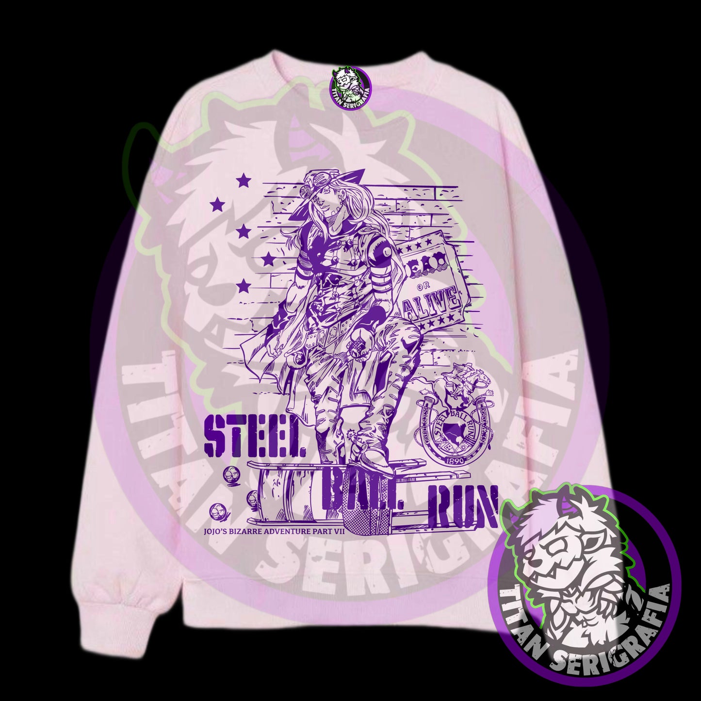 Poleron polo gris y rosa Gyro Zeppeli/Jojo’s Bizarre Adventure