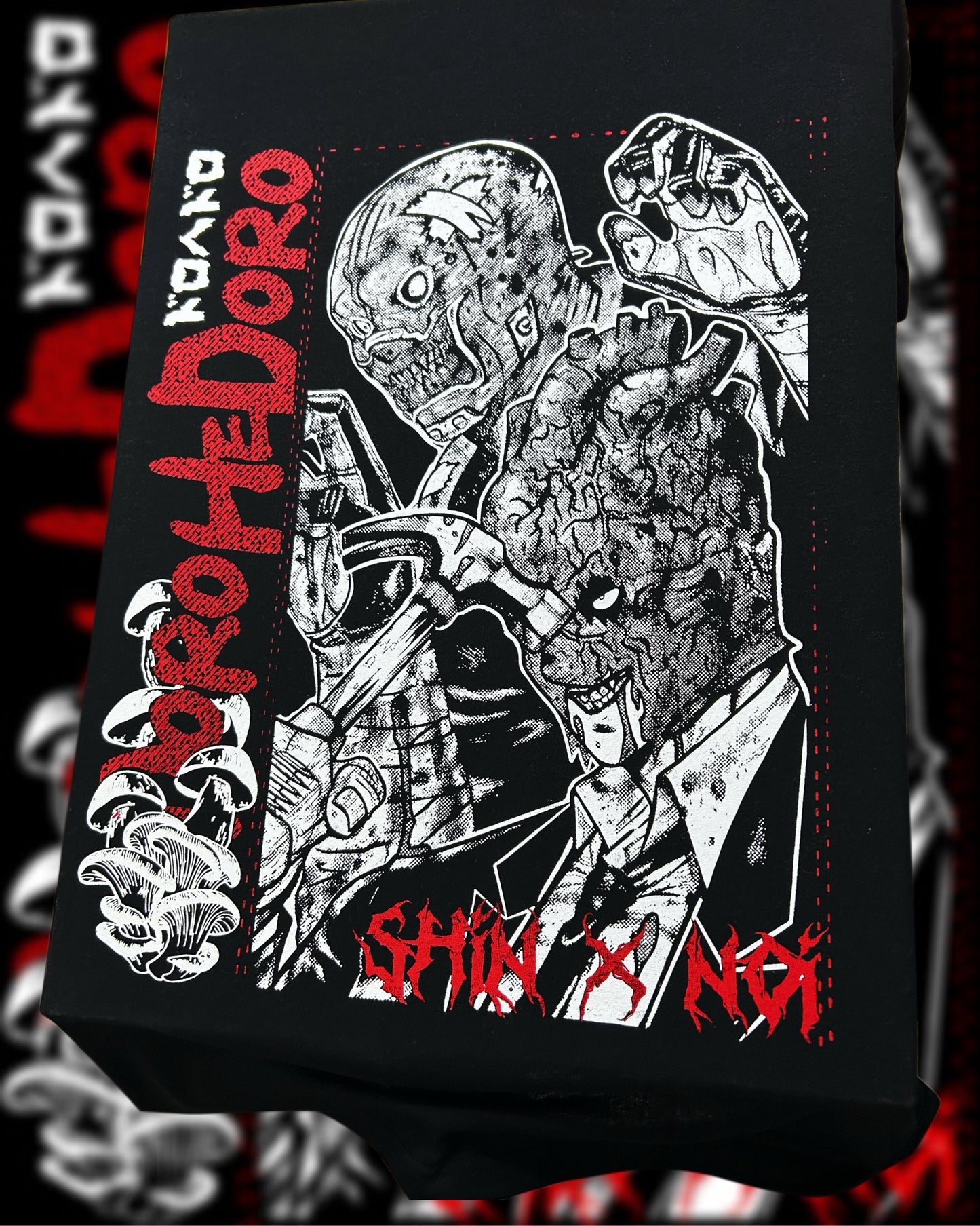 Poleron hoodie negro Shin y Noi/Dorohedoro