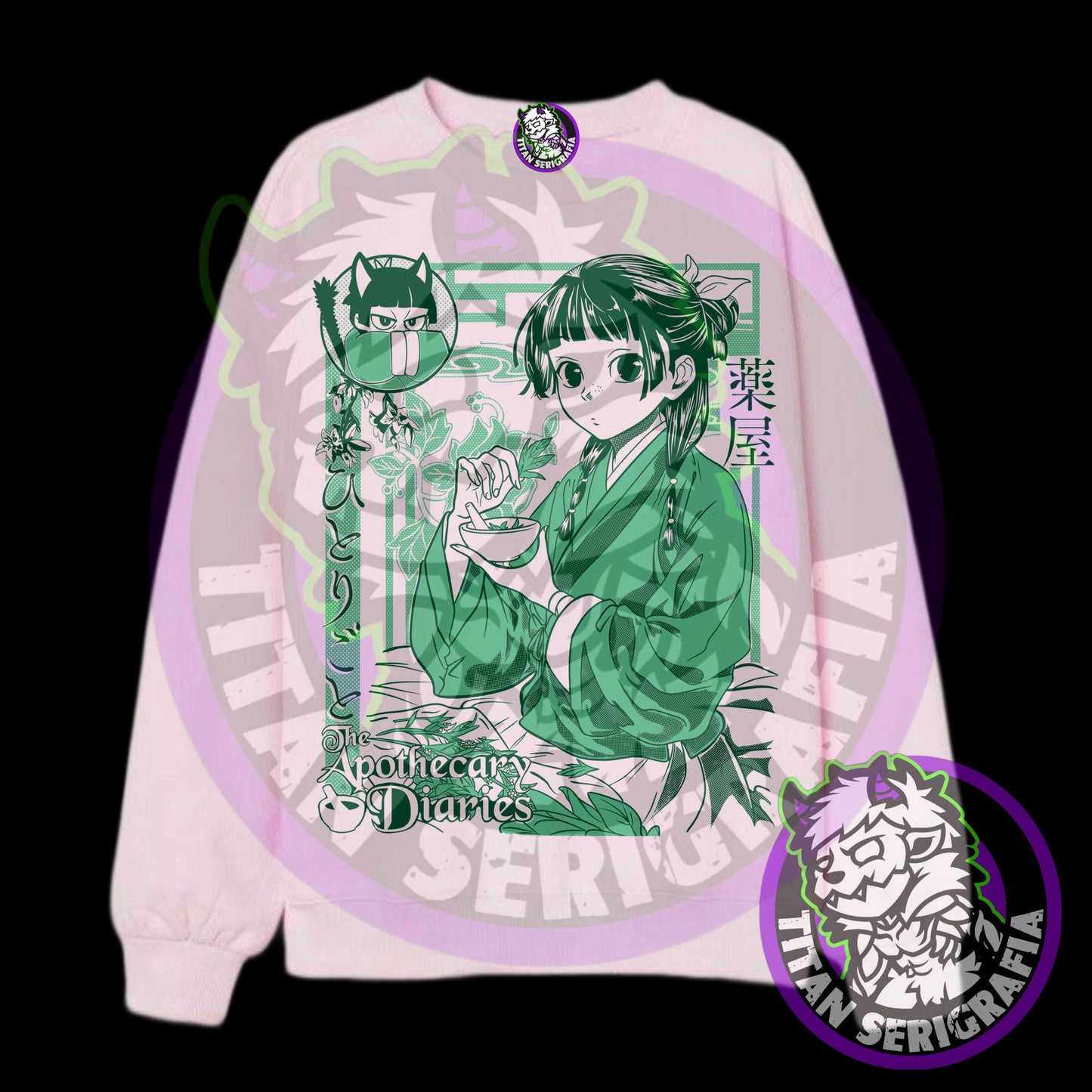 Poleron polo rosa y gris Maomao/Los diarios de la boticaria