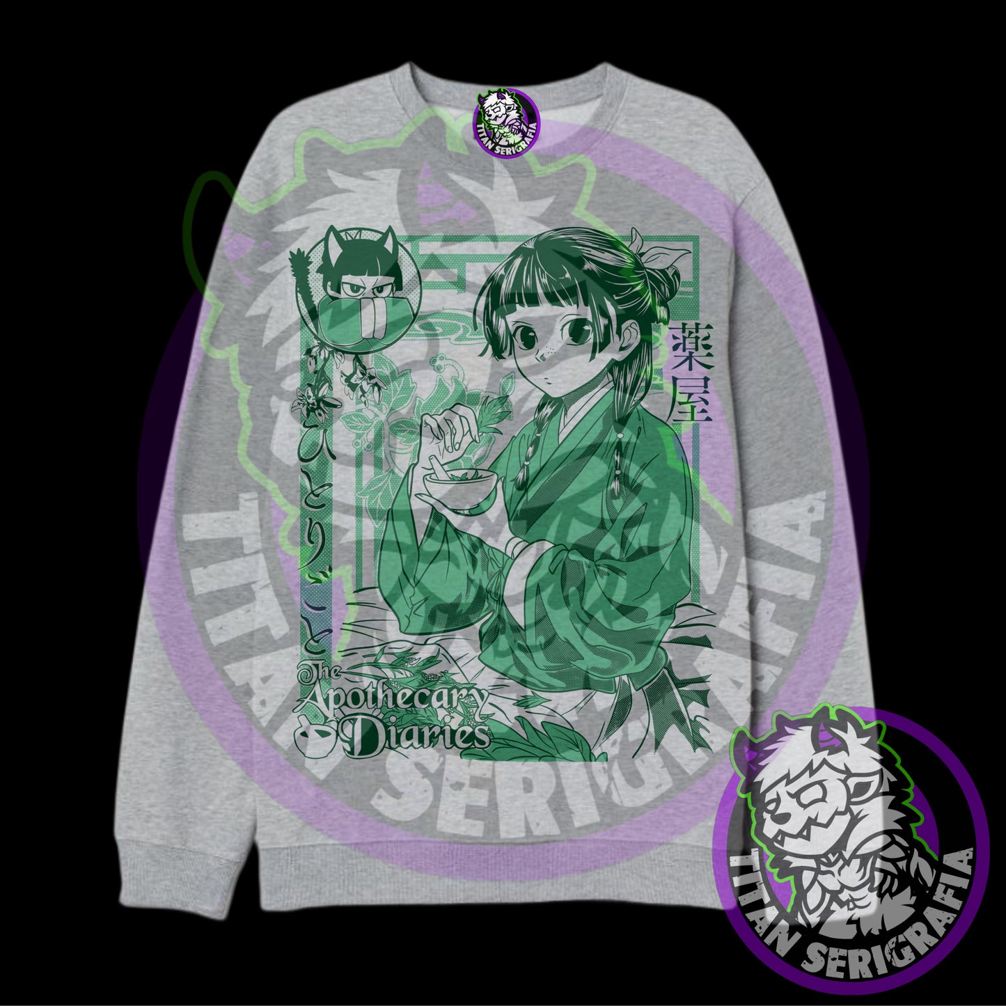 Poleron polo rosa y gris Maomao/Los diarios de la boticaria