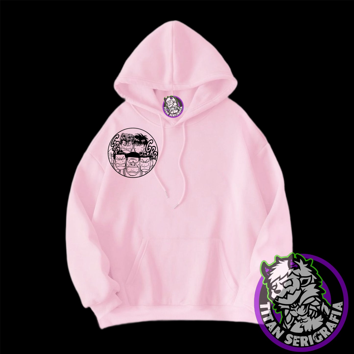 Poleron hoodie gris, rosa y arena Slamdunk/Shohoku High