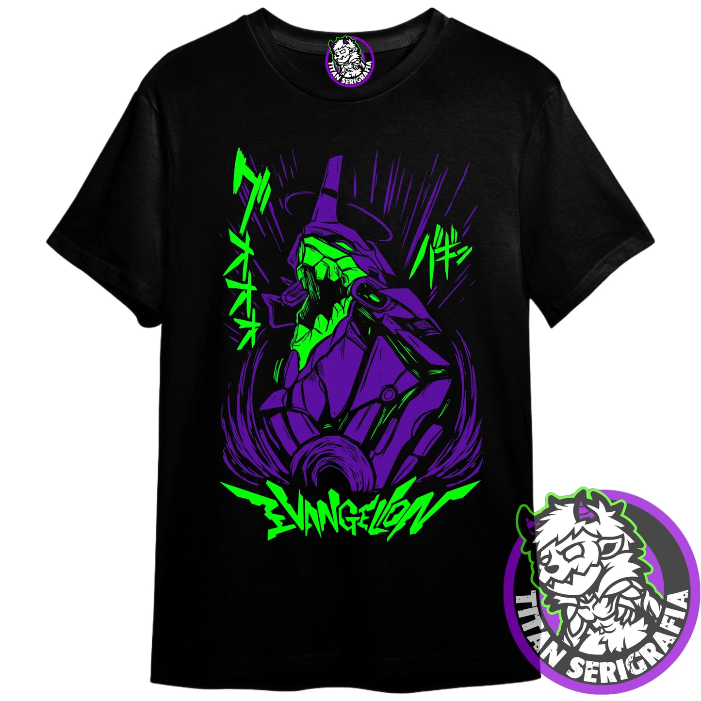 Polera negra Evangelion EVA 01