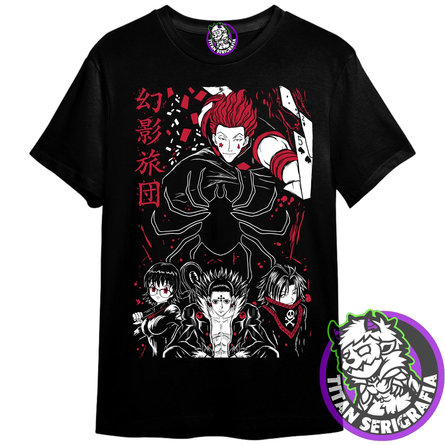 Polera negra Hunter X Hunter Hisoka/Arañas