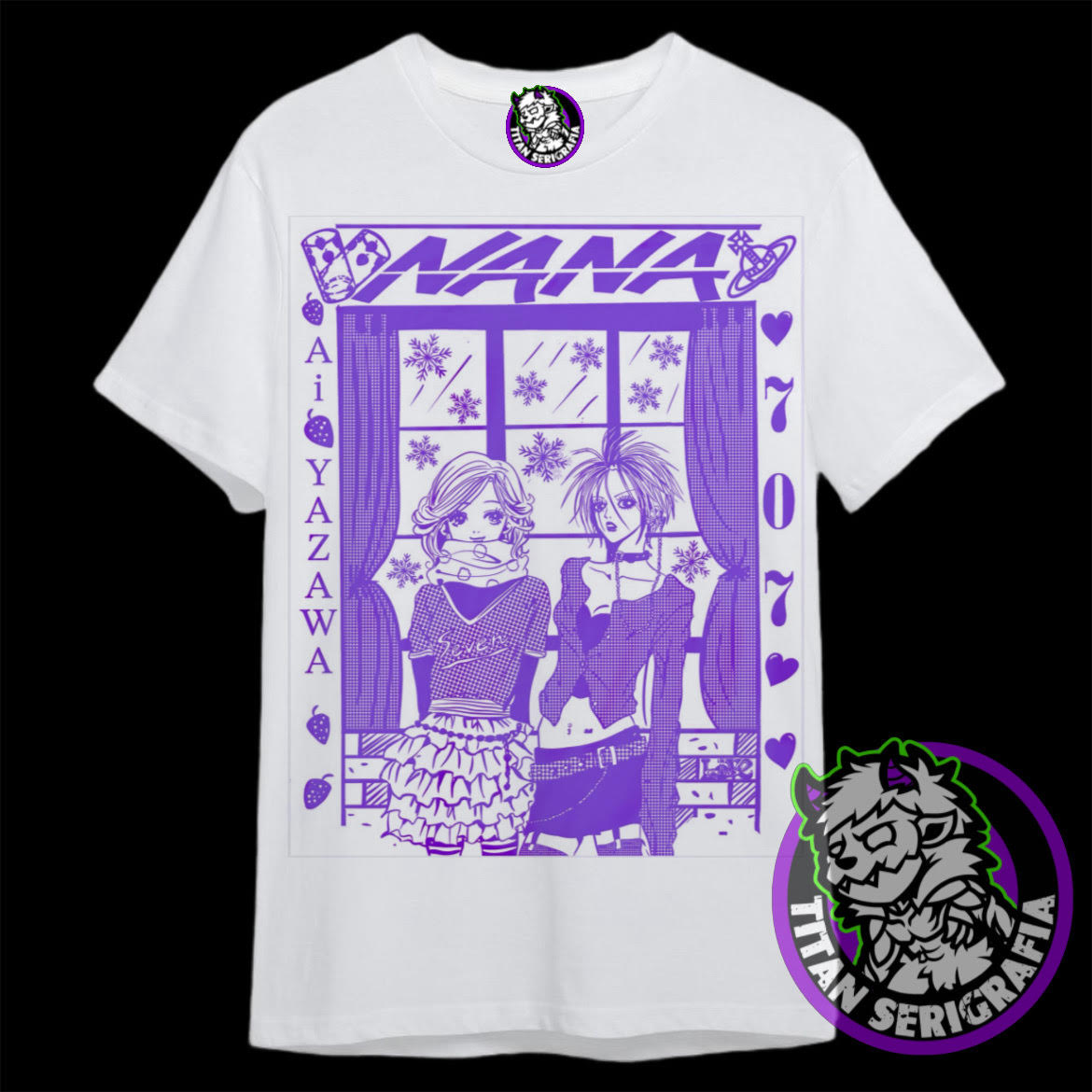 Polera blanca Nana y Hachi 707