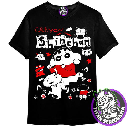 Polera negra Crayon Shin Chan